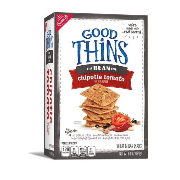 Nabisco Good Thins, Gluten Free Chipotle Tomato Wheat Bean Snack Crackers, 6.5 Oz.