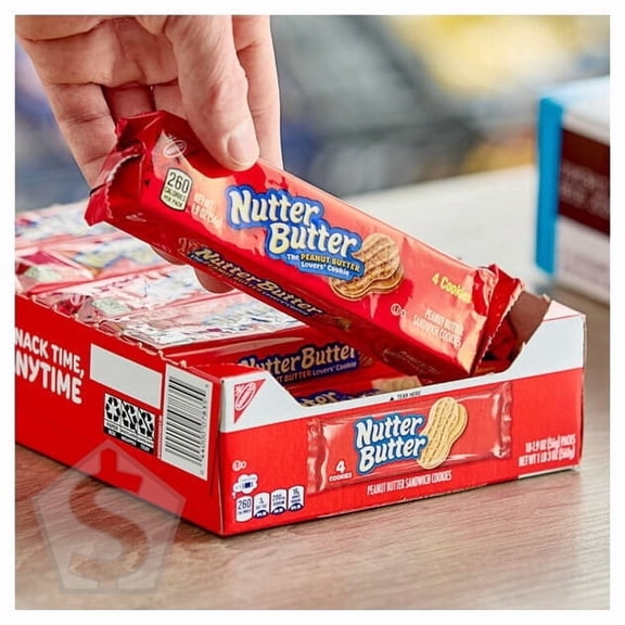 Nabisco Nutter Butter 4-Count (1.9 oz.) Cookie Pack - 40/Case