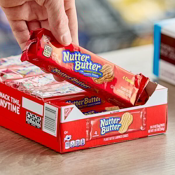 Nabisco Nutter Butter 4-Count (1.9 oz.) Cookie Pack - 40/Case