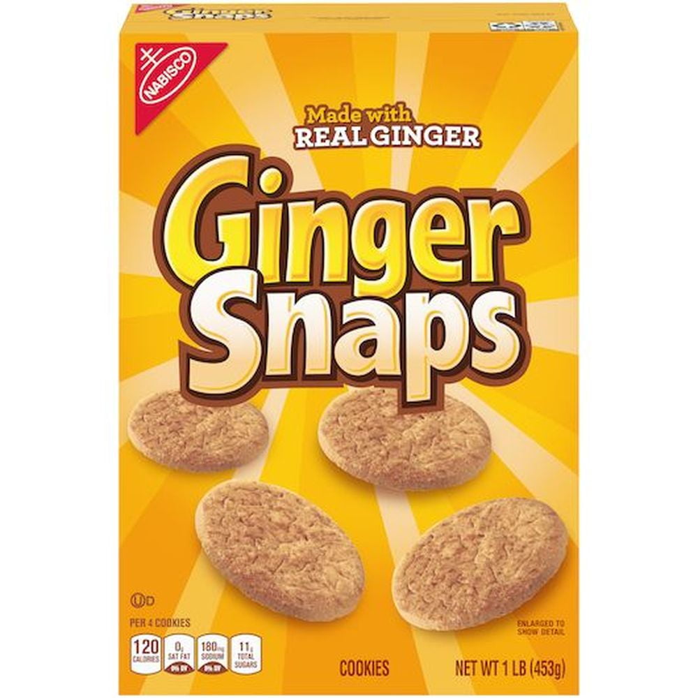 Nabisco Old Fashioned Ginger Snap Cookies, 16 Ounce -- 6 per Case.