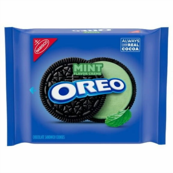 Nabisco Oreo Mint Flavor Creme Chocolate Sandwich Cookies, 14.03 oz( pack of 1 )