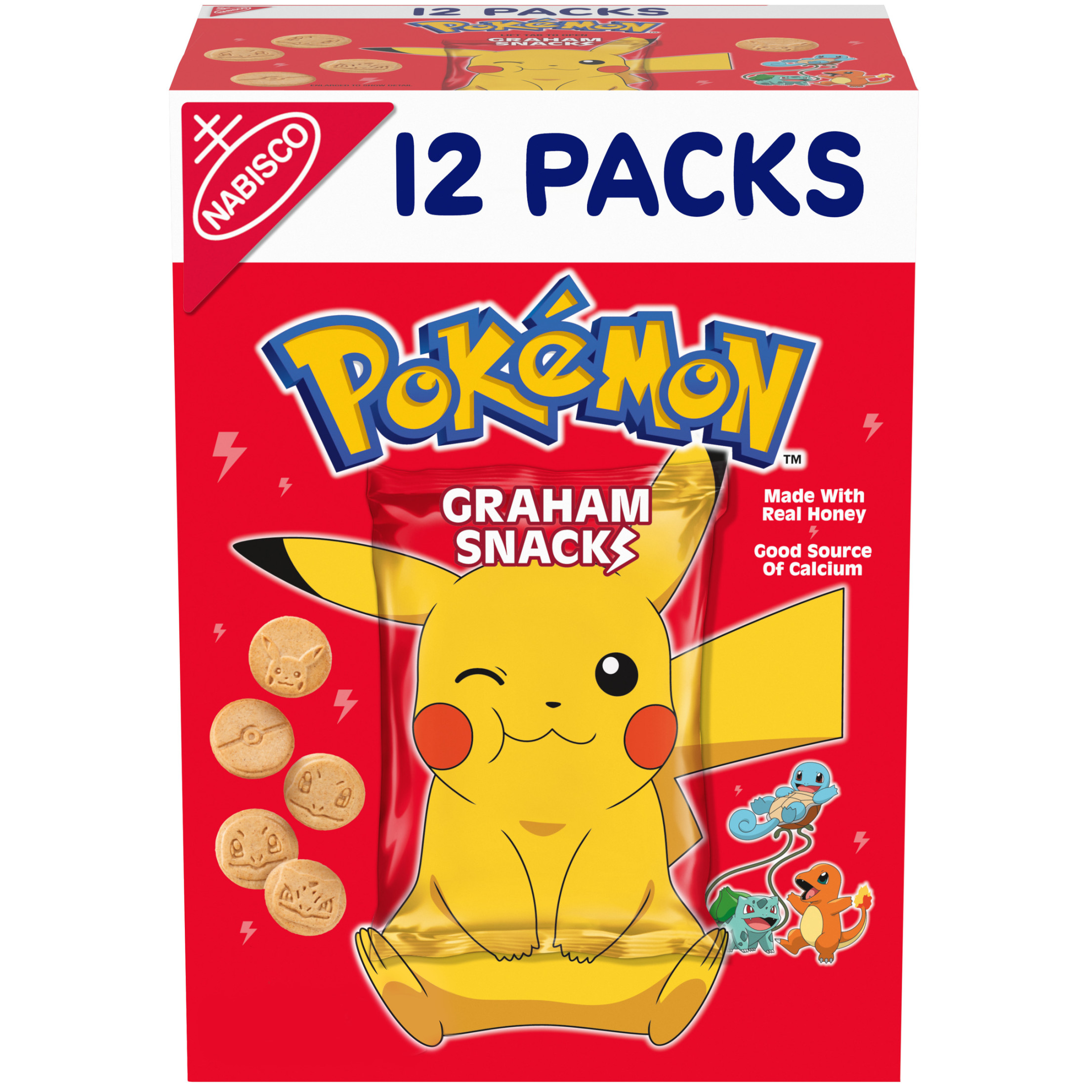 Nabisco Pokemon Graham Snacks, Graham Cracker Snack Cookies, 12 Snack Packs - image 1 of 12