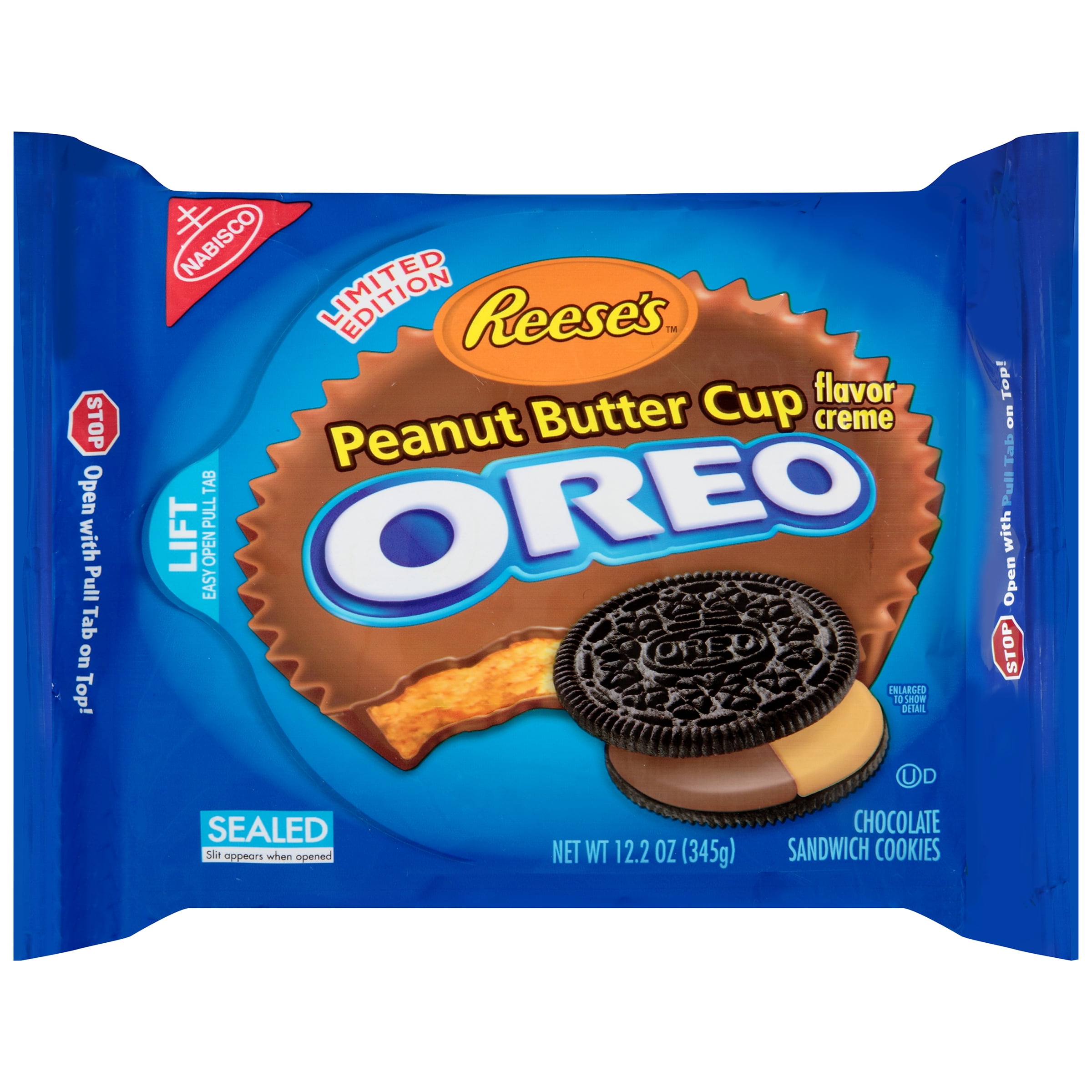 Nabisco Reese's Oreo Peanut Butter Cup Creme Chocolate Sandwich Cookies
