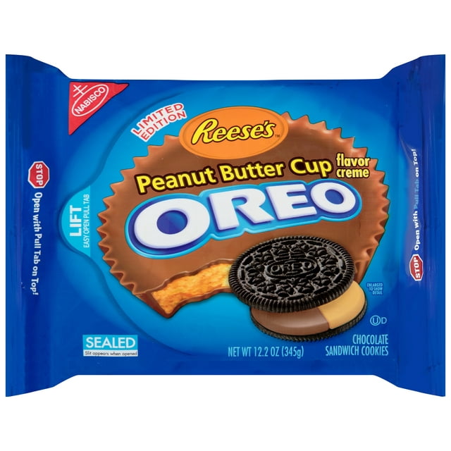 Nabisco Reese's Oreo Peanut Butter Cup Creme Chocolate Sandwich Cookies, 12.2 Oz.