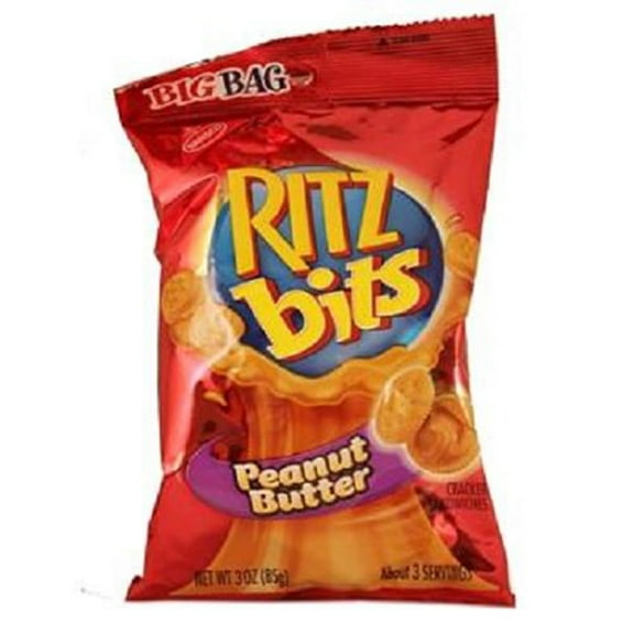 Nabisco Ritz Bits Peanut Butter, 3-Ounces (Pack Of 12)