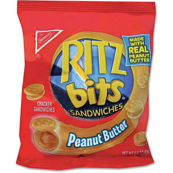 Nabisco Ritz Bits Peanut Butter Cracker Sandwiches, 1.5 oz, 60 count