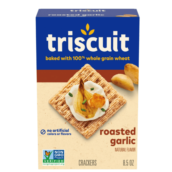 Nabisco Triscuit Roasted Garlic Whole Grain Wheat Crackers (Pack of 4)