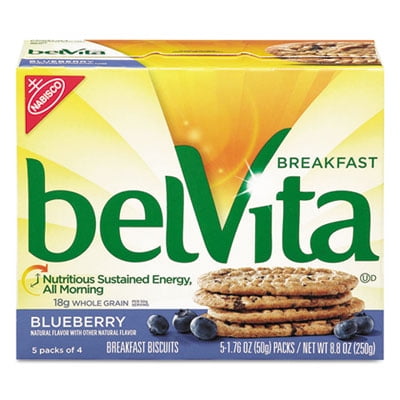 Nabisco belVita Breakfast Biscuits Blueberry 1.76 oz Pack 64/Carton 02908