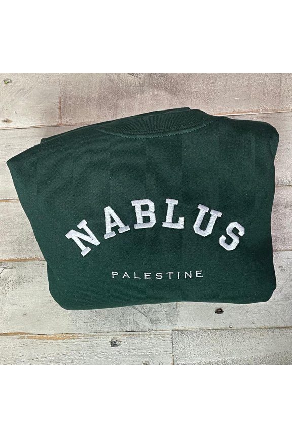 Nablus Palestine Embroidered Palestinian Coordinates, Sweatshirt