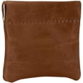 thumbnail image 1 of Nabob Leather Genuine Leather Squeeze Coin Purse, Coin Pouch Made IN U.S.A. Change Holder For Men/Woman Size 3.5 X 3.5 (Distrassed Tan), 1 of 7