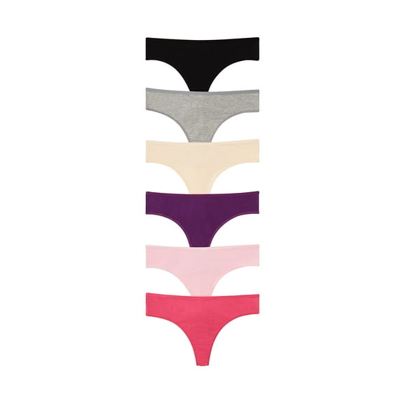 Nabtos Basic Cotton Thongs Women's Plus Panties Female Underwear Pack 6-2XL