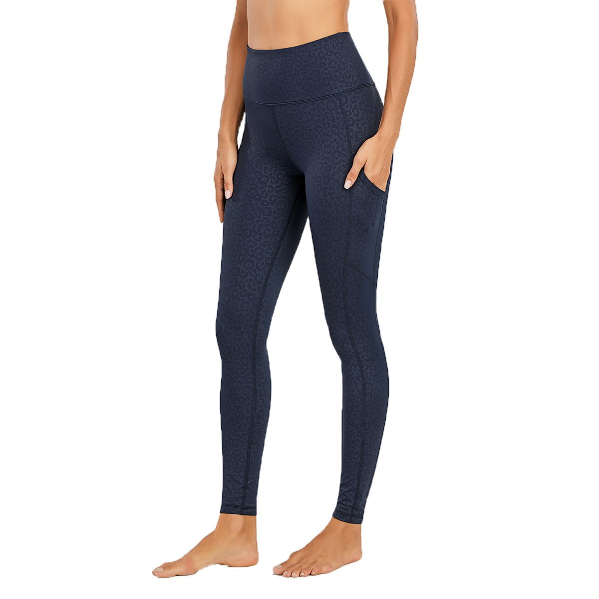 Nabtos Women Full Length Female Pants Activewear Yoga Royal Blue Leggings  W/ Pockets