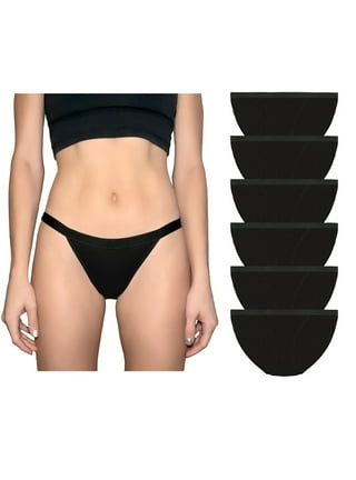Women's Hanes 45UOBK Cotton Blend Bikini Panty - 3 Pack  (Black/White/Shelton S) 