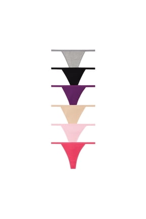 Women Underwear String Cotton Thongs Panties for Women 6 Pack Medium