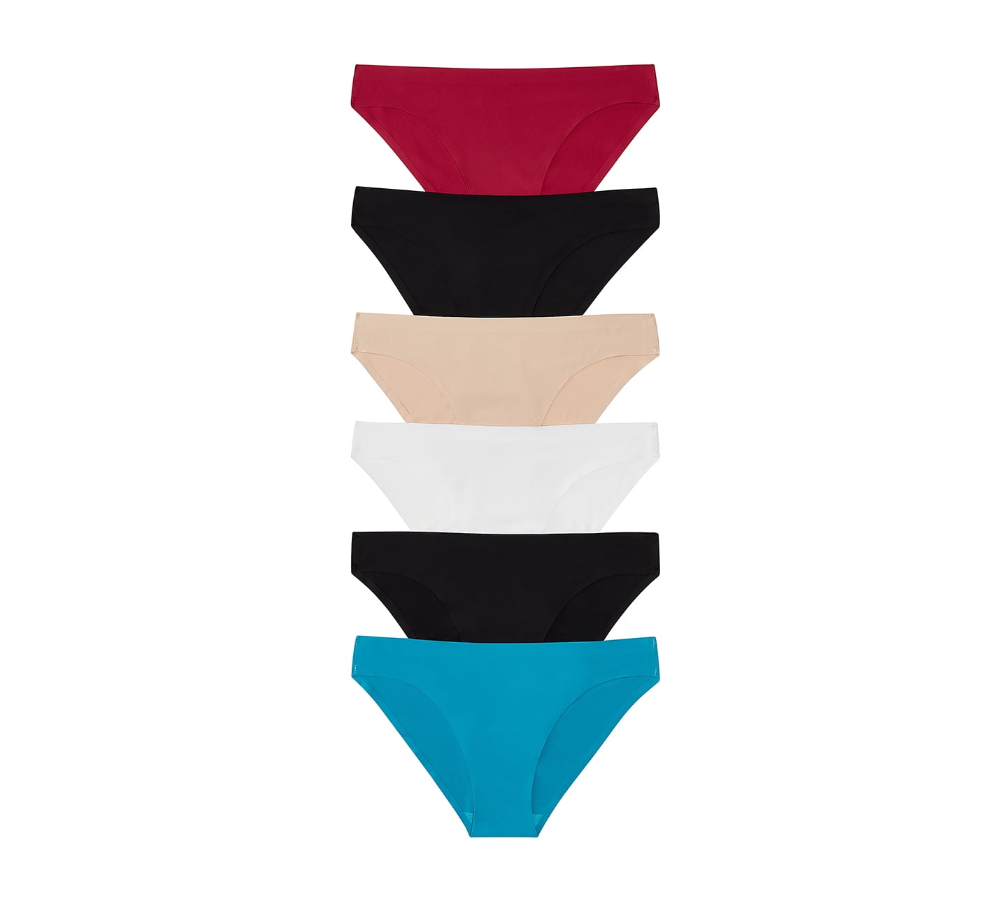 Nabtos Women's Plus Basic Panties Seamless Bikini Female Underwear Pack ...