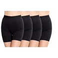 thumbnail image 1 of Nabtos Women's Plus Black Boyshort Briefs Underwear Pack Of 4 Anti Chafing Female Boxers Long Leg Women's Boy Panties Slip Short Under Dresses Comfy Breathable Cotton Underpants-3XL, 1 of 9
