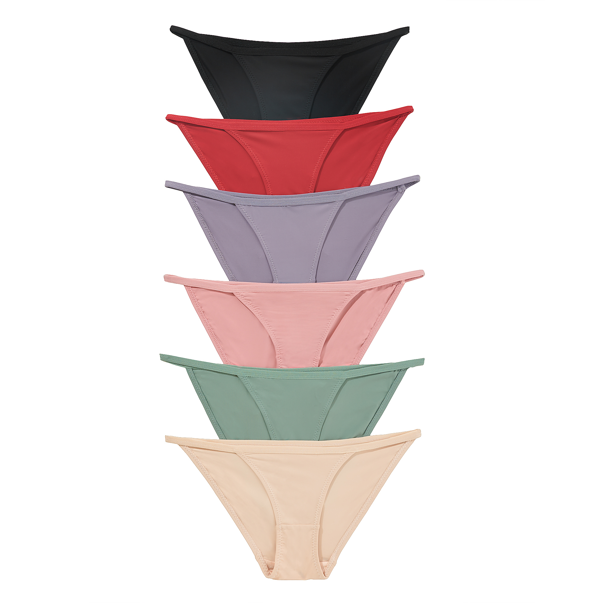 Mid Rise String 5 Pack Women's Panties Pack,Bikini Low-Rise Panties,Smoothing Cotton No ...