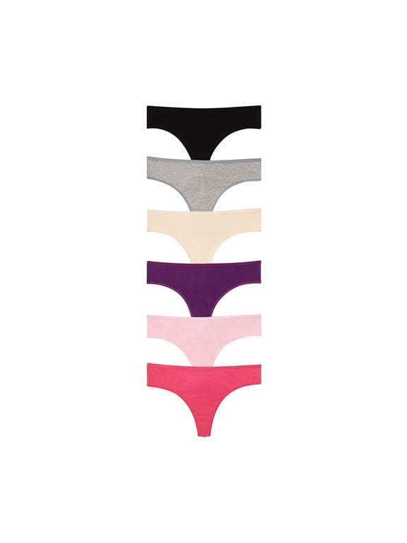 Basic Cotton Thongs Women Panties Female Underwear Pack 6-S