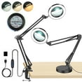 Nacams 10X Desk Magnifying Glass with Light, 72 Led Lamp, 3 Color Modes