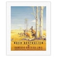 thumbnail image 1 of Nach Australien (To Australia) - Hamburg American Line - Kangaroos - Vintage Ocean Liner Travel Poster by Ottomar Anton c.1935 - Fine Art Rolled Canvas Print 16in x 20in, 1 of 4