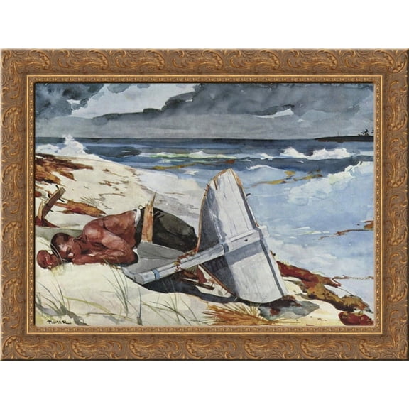 Nach dem Tornado 24x18 Gold Ornate Wood Framed Canvas Art by Winslow Homer
