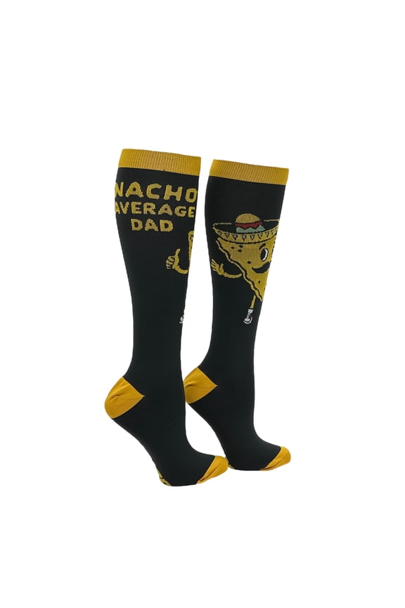 Nacho Average Dad Funny Compression Socks Fathers Day Funny Compression Socks for Men