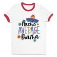 thumbnail image 1 of Nacho Average Mama Ringer Tee Shirt Unisex Medium White/Red, 1 of 5