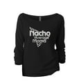 thumbnail image 1 of Nacho Average Mama Women's Fashion Slouchy 3/4 Sleeves Raglan Lightweight Sweatshirt Black Small, 1 of 3