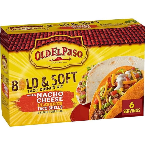 Nacho Cheese Bold & Soft Tortilla Taco Dinner Kit, 12 ct., 12.6 oz