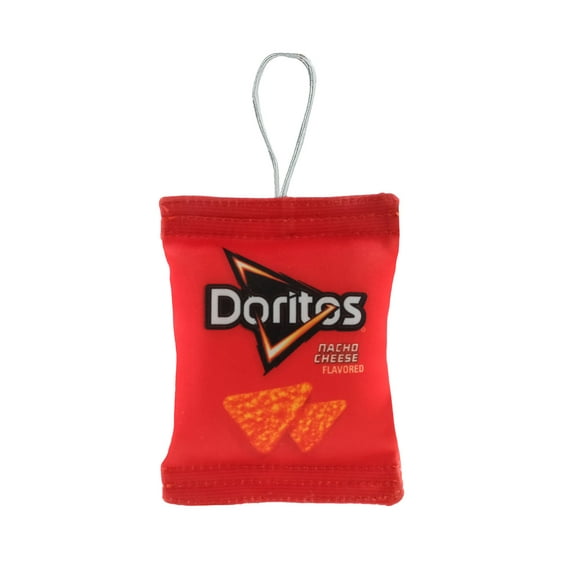 Nacho Cheese Doritos Plush Christmas Ornament, 4 inches Tall, Red, Polyester, by Ruz