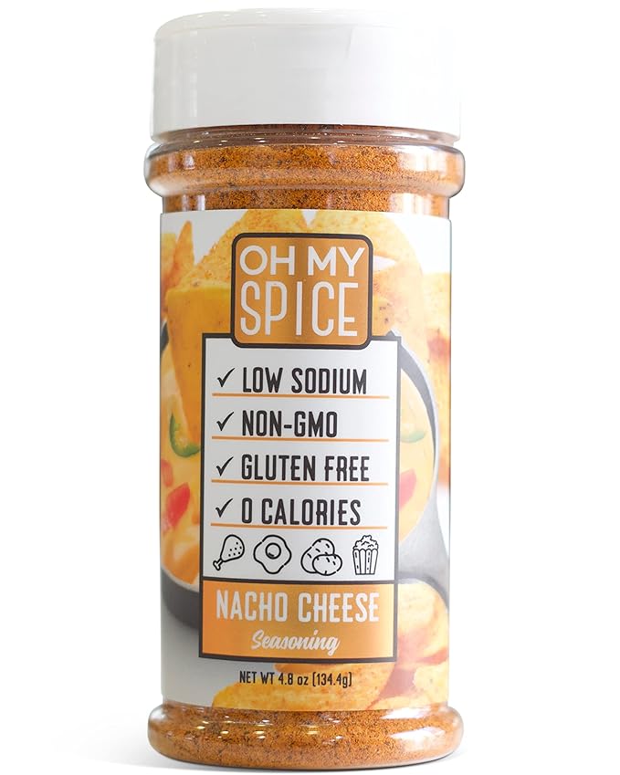 Nacho Cheese Seasoning by Oh My Spice Low Sodium, 0 Calories, 0 Carbs, 0 Sugar, Gluten Free