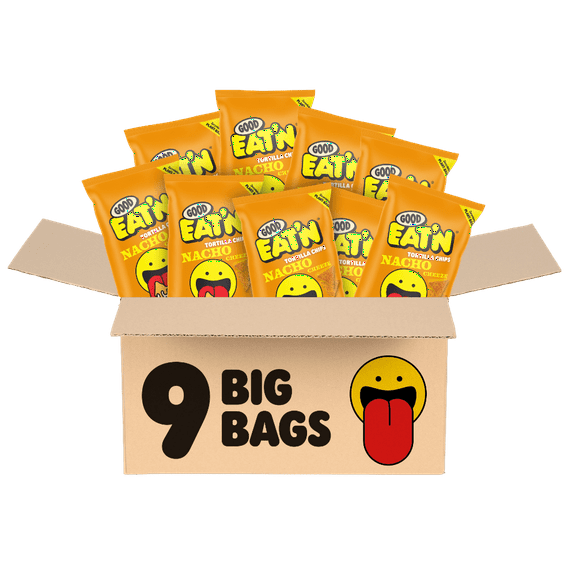 Good Eat'n Nacho Cheeze Tortilla Chips 6oz - 9 Bags