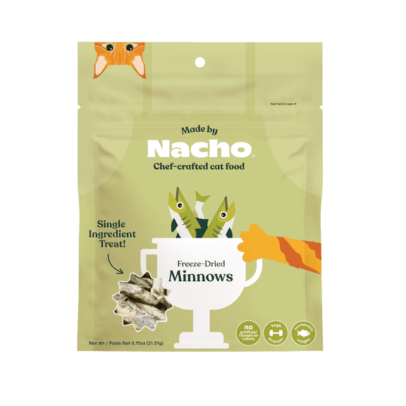 Made by Nacho Freeze-Dried Cat Treats, Limited Ingredient, High Protein, Nutrient-Rich Crunchy Treats, Dreid Minnow, 0.75 oz