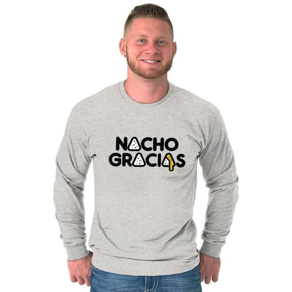 Nacho Gracias Foodie Food Lover Gym Plus Size Long Sleeve Graphic Tee Shirt Brisco Brands 2X