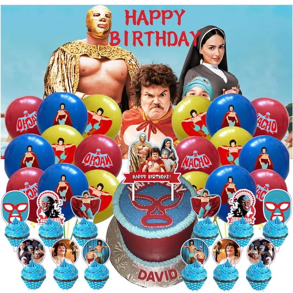 Nacho Libre Party Supplies Latex Balloons Decor Banner Backdrop Kit Birthday Decorations