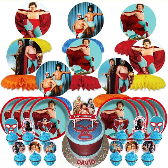 Nacho Libre Party Supplies Decor Plates Fans Decorations Honeycomb Centerpieces Cake Toppers
