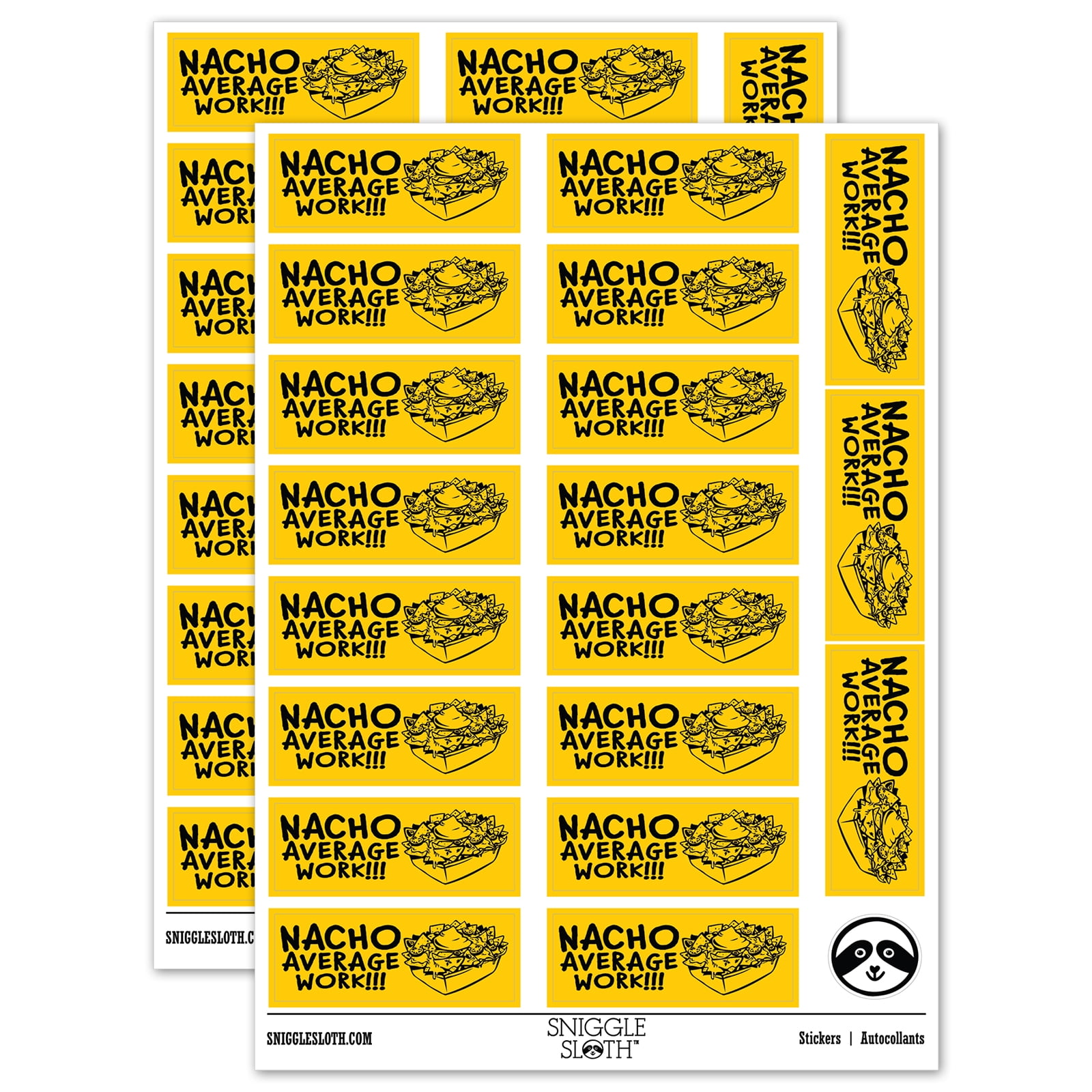Notyouraverageflight Sticker Nacho Not Your Average Work Teacher Student School Sticker Set - Yellow ...