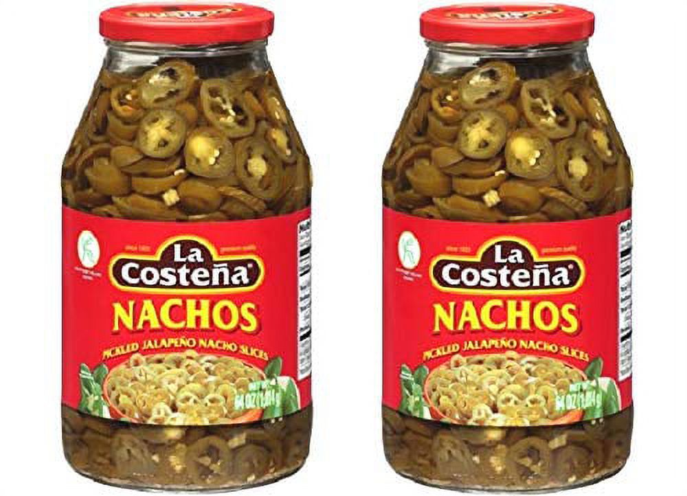 Nachos Jalapeno Peppers Sliced 64 fl Oz/4 lb. Kosher, Spicy of 2 Glass