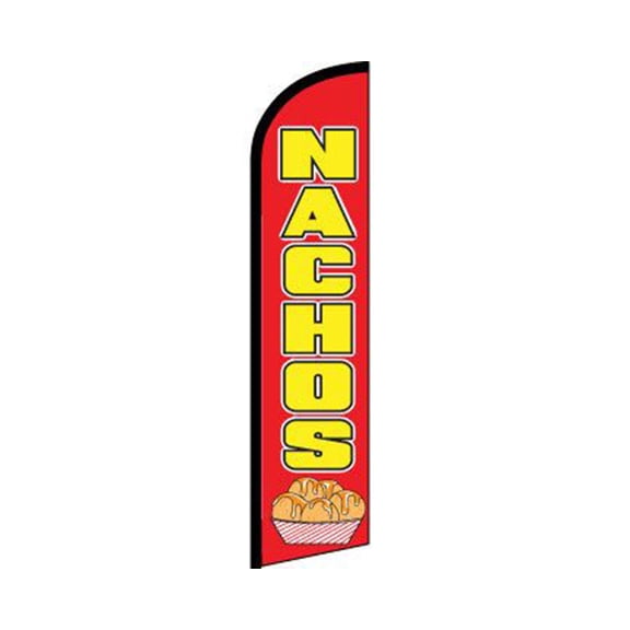 Nachos Red / Yellow Windless Banner Advertising Marketing Flag