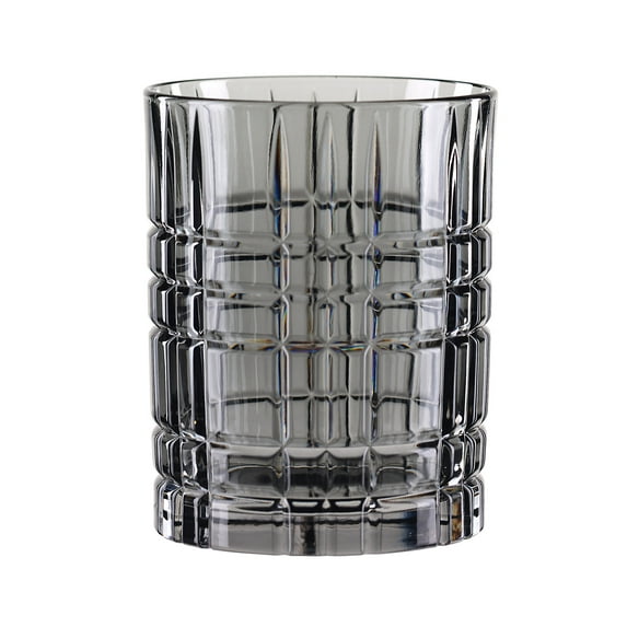 Nachtmann Highland 12oz Whiskey Tumbler - 4" Drinking Glass for Fine Whiskies, Scotch, Rum, Cognac - Stylish Rock Glasses, Dishwasher Safe Crystal Glassware for Bar, Restaurant, Home Use (Smoke)