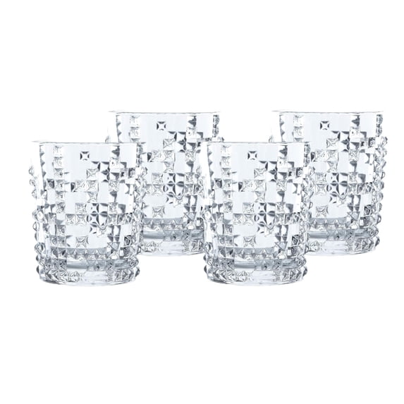Nachtmann Punk 12 Oz Whiskey Tumblers (Set of 4), Crystal Glasses for Scotch, Bourbon, Cocktails, Liquor - Modern & Edgy Drinking Glasses, Versatile for Elegant & Casual Occasions, Dishwasher Safe