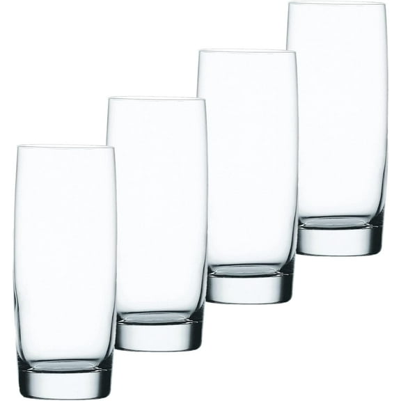 Nachtmann Vivendi 14 Oz Long Drink Glasses (Set of 4) - Clear Crystal Glasses for Water, Juice, Cocktails, Iced Tea, Cold Beverages - Elegant Barware Essentials for Entertaining - Dishwasher Safe