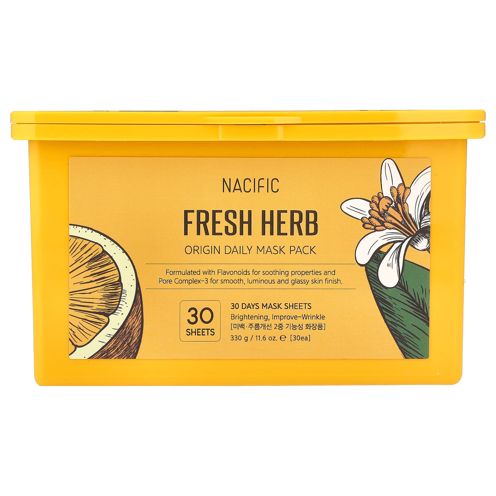 thumbnail image 1 of Nacific Fresh Herb, Origin Daily Beauty Mask Pack, 30 Sheet Masks, 11.6 oz (330 g), 1 of 6