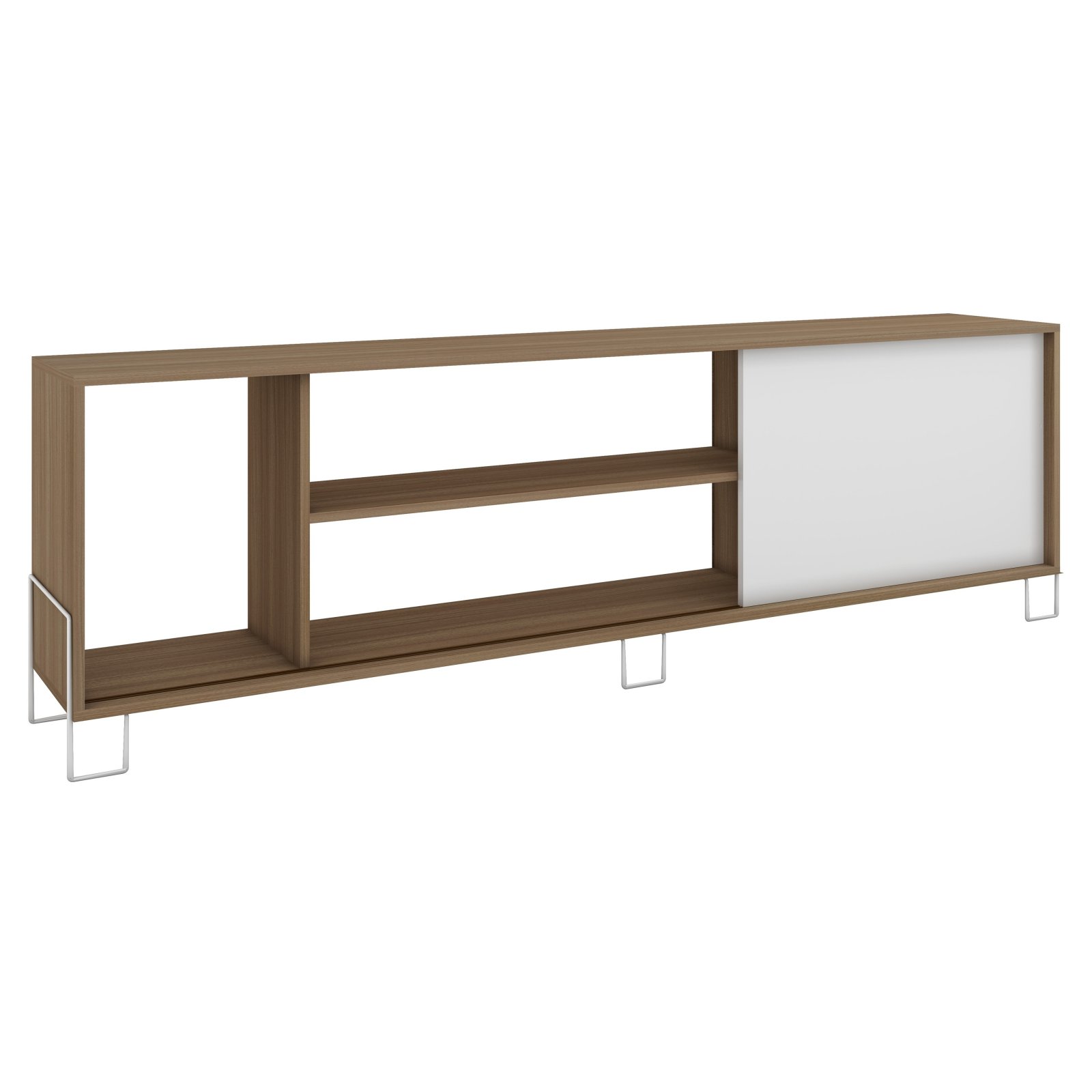 Nacka TV Stand 2.0 with 4 shelves in Oak and White - image 1 of 10