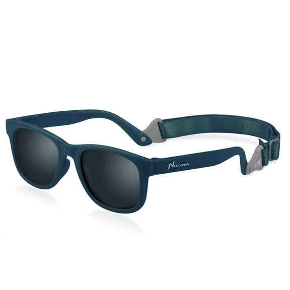 Nacuwa Baby Sunglasses - 100% UV Proof Sunglasses for Baby, Toddler, Kids - Ages 0-2 Years - Case and Pouch included (DeepBlue)