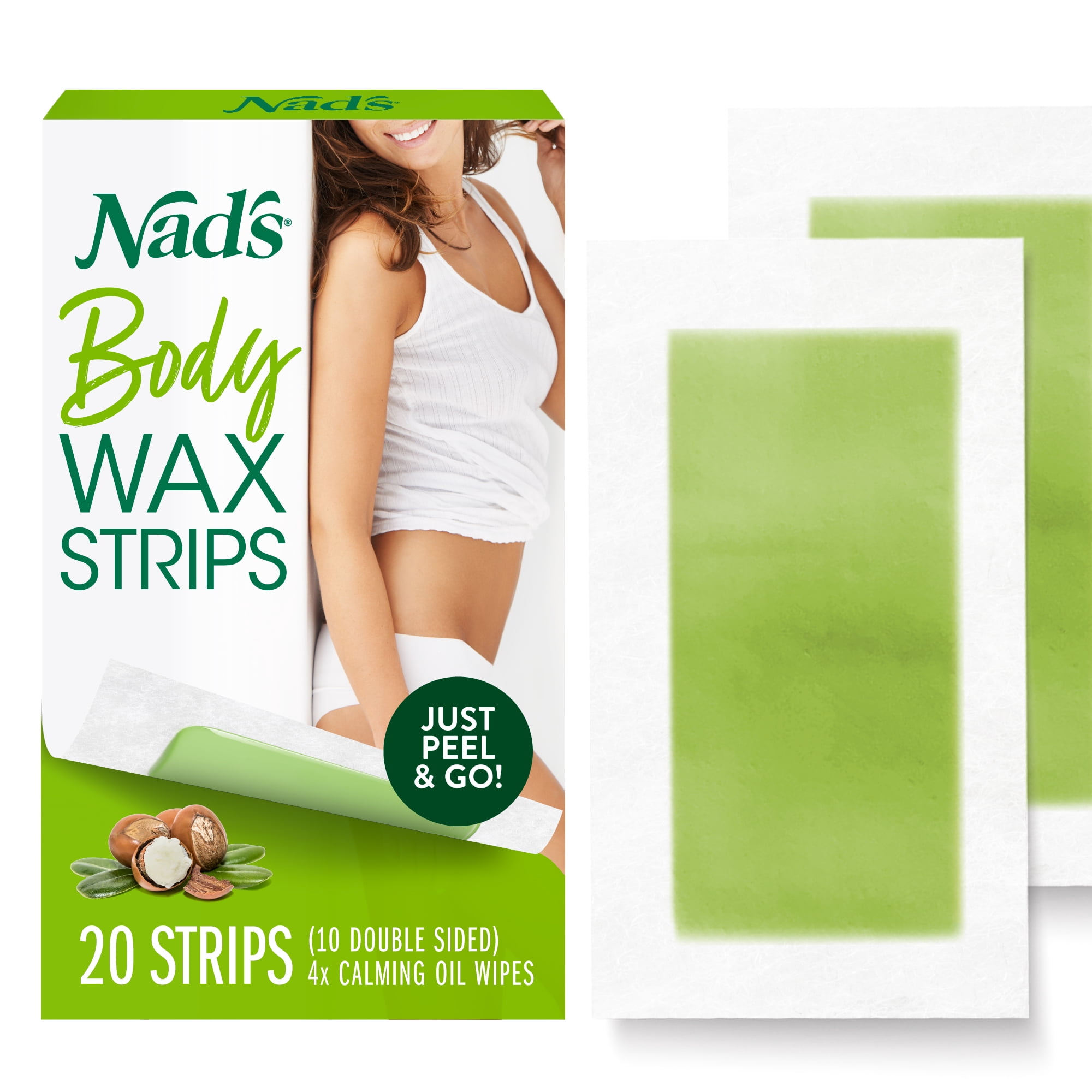 Nad's Body Wax Strips for Full Body Hair Removal, 20 ct