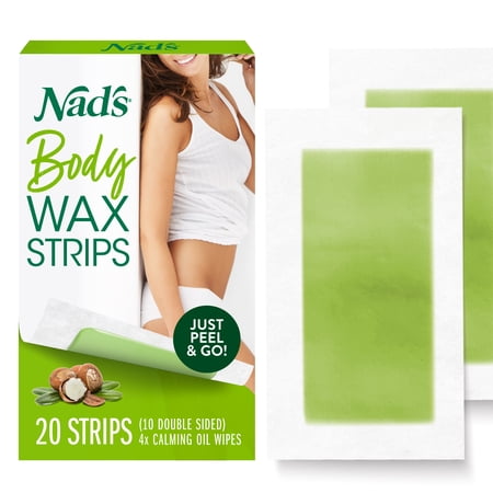 Nad's Body Wax Strips for Full Body Hair Removal, 20 ct