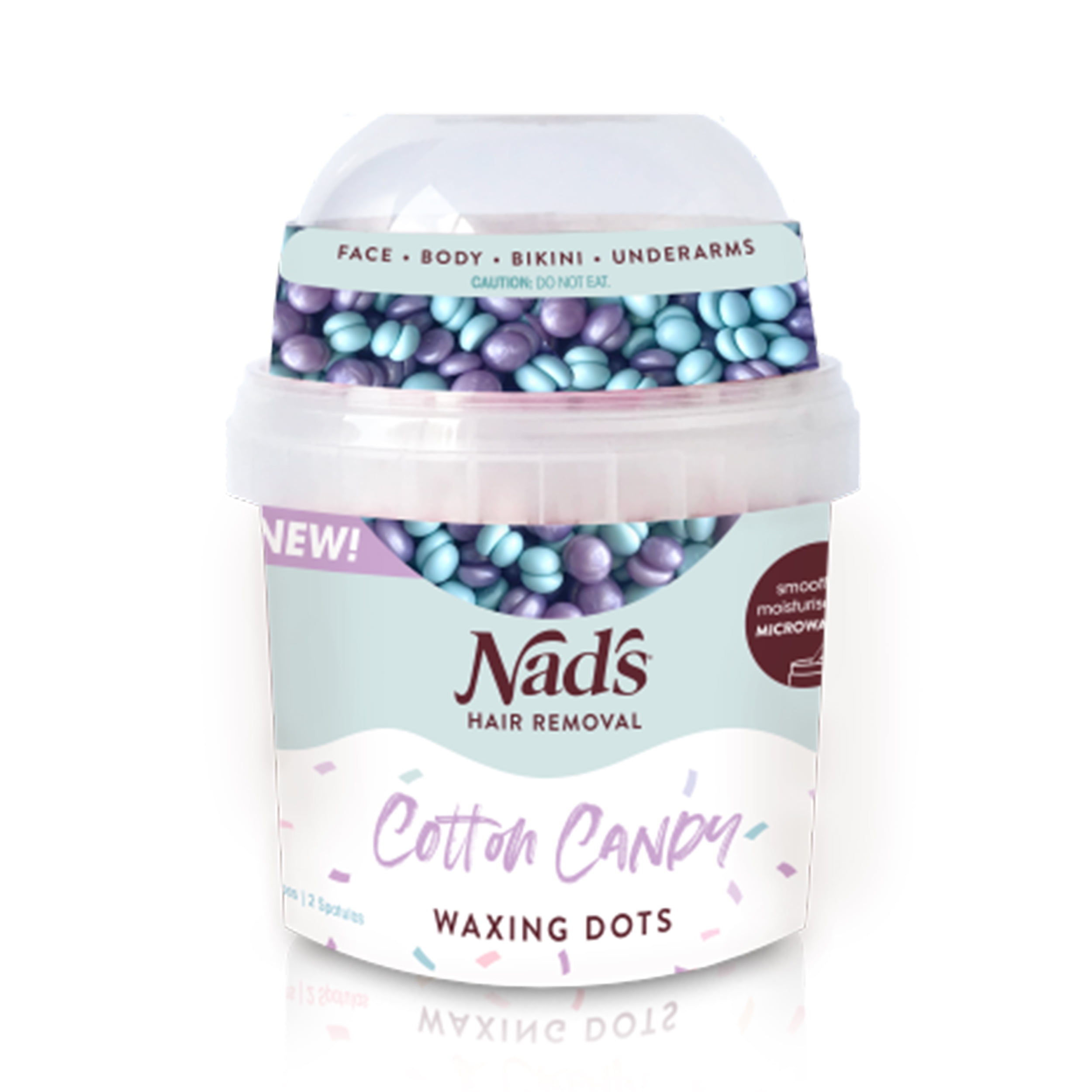 Nad's Cotton Candy Waxing Dots in Microwaveable Jar (Body/Face/Bikini