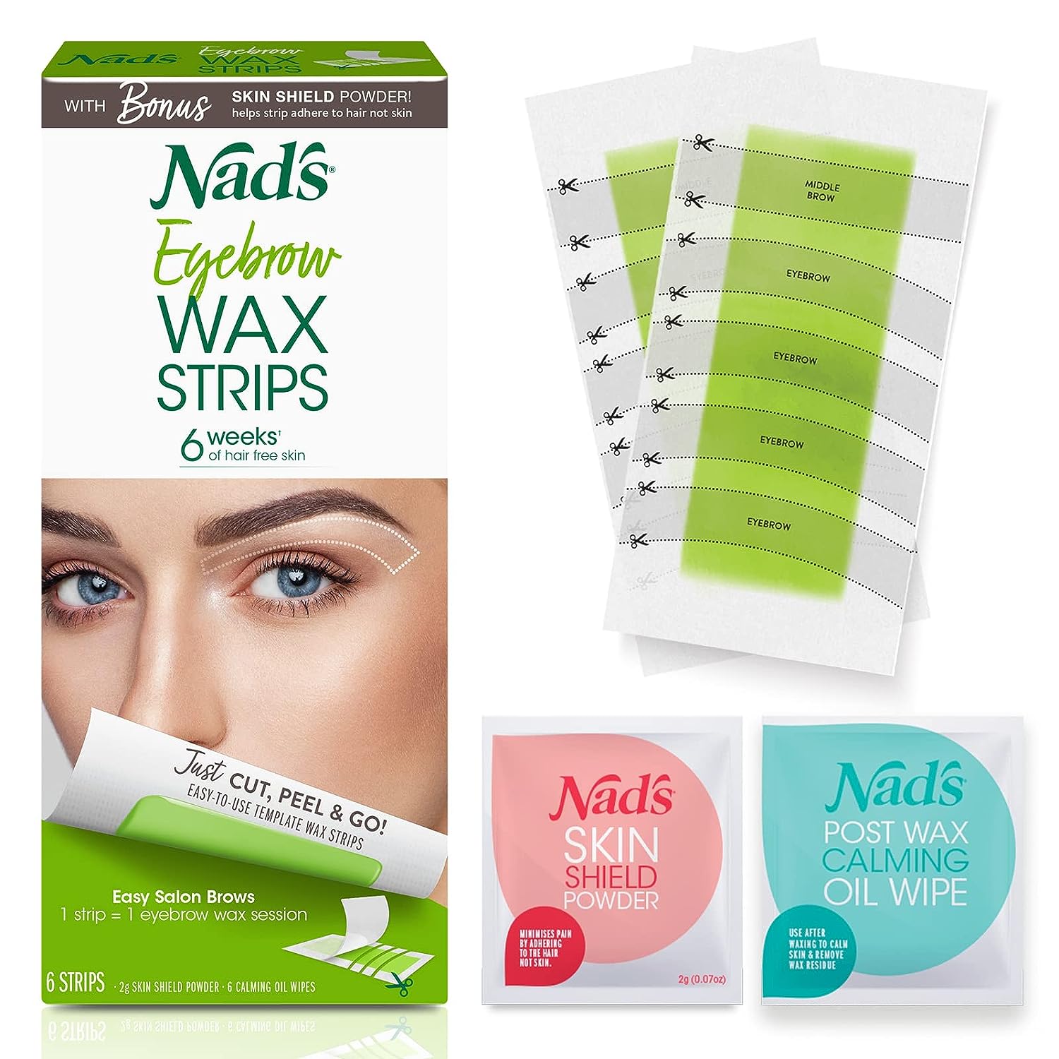 Nad's Eyebrow Wax Strips Facial Hair Removal for Women Eyebrow Wax