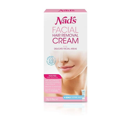 Nad's Facial Hair Removal Cream with Calendula & Almond Oil, 0.99 oz, 4 Pack